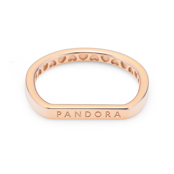 [판도라 PANDORA] 판도라 반지 189048C00 로고 바 스태킹 로드 로즈 반지
