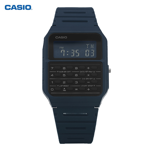 [카시오 CASIO] CA-53WF-2B / 디지털 듀얼타임 쿼츠 공용 우레탄시계 43.2x34.4mm 타임메카
